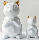 招き猫 置物 金運 運気アップ 商売繁盛 縁起物 おしゃれ かわいい インテリア 風水 開店祝い 開運グッズ 陶器 北欧 デザイン モダン 白 ゴールド 金 小物 雑貨 店舗 玄関 送料無料