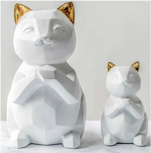 招き猫 置物 金運 運気アップ 商売繁盛 縁起物 おしゃれ かわいい インテリア 風水 開店祝い 開運グッズ 陶器 北欧 デザイン モダン 白 ゴールド 金 小物 雑貨 店舗 玄関 送料無料