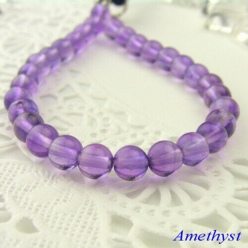【送料無料】アメジスト（紫水晶）シンプルストラップ 《癒し/家族愛》天然石/パワーストーン/風水グッズ/開運/占い/誕生石2月
