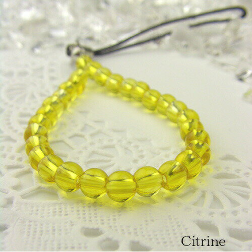 【送料無料】シンプル　ストラップ シトリン（黄水晶） 風水グッズ　天然石　パワーストーン　金運・勇気・邪気払い・生命力