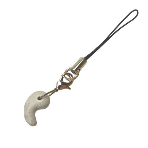 【送料無料】●ホワイトハウライト●◎勾玉まがたま◎ストラップ《ヒーリング/癒し/浄化/安らぎ》天然石風水グッズ/開運/占い/水晶/パワーストーン/マグネサイト