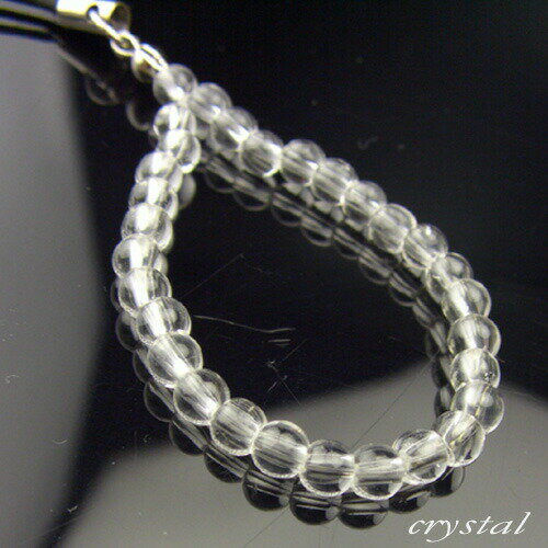 【送料無料】シンプル　ストラップ　水晶クリスタル　風水グッズ　天然石　パワーストーン　全体運向上..
