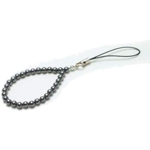 【送料無料】シンプル　ストラップ風水パワーストーンストラップ・ヘマタイト！勝負運金運天然石開運水晶