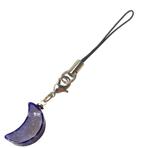 【送料無料】●ソーダライト●◆月ムーン◆ストラップ《学業/試験合格/魔除け》天然石風水グッズ/開運/占い/水晶/パワーストーン