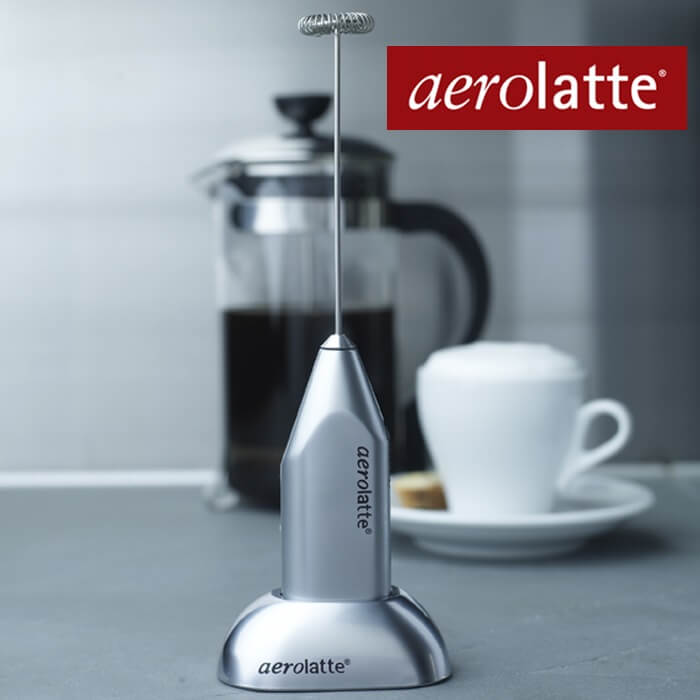 アエロラッテ aerolatte サテン 艶消しシルバー ミニスタンド付セット ミルクフォーマー 電動 珈琲 カフェ コーヒー バターコーヒー タルゴナコーヒー ミルク泡立て器 電動 ミキサー ミニ