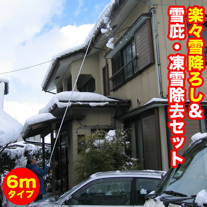 ＼お得なクーポン配布中！／ 雪下ろし 屋根 棒 道具 楽々雪降ろし＆雪庇・凍雪除去セット 6m 雪おろし 雪降ろし 除雪 屋根のサムネイル