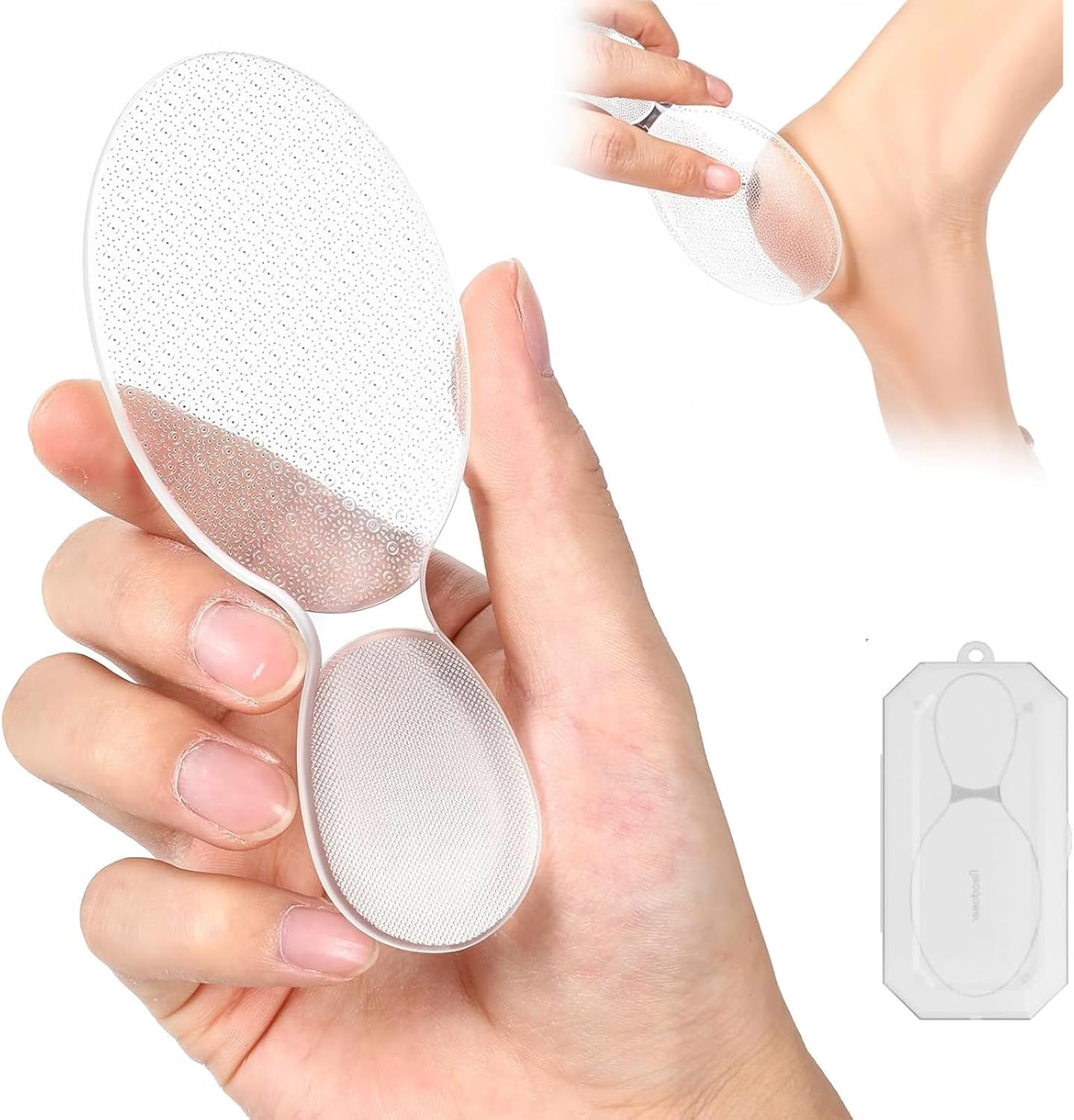 かかと 角質取り かかと削り かかとやすり 角質除去 かかとケア 足やすり 踵の角質除去 角質ケア かかときれい 足裏 粗/細2面 ナノガラス製 防水 風呂 丸洗いOK つるつる なめらか クリア ハンドル型 収納ケース付き