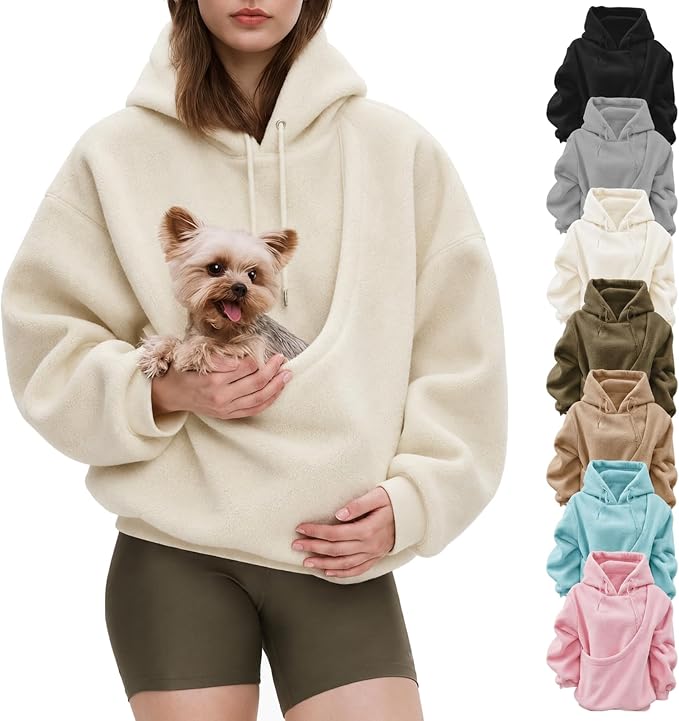ペット抱っこパーカー 猫抱っこ 犬抱っこ 猫入れポケット カンガルーポケット ペットキャリー レディース メンズ 裏起毛 フリース 長袖 フード付き ゆったり 秋冬 お散歩 お出かけ