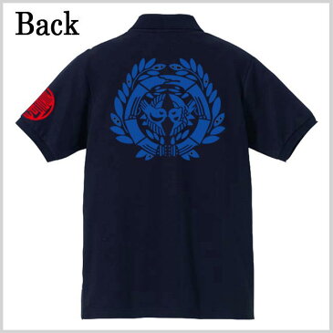 戦国武将 ポロシャツ 独眼竜 伊達政宗 ネイビー 4L XXXL