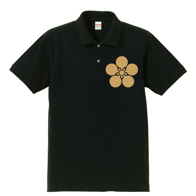 戦国武将 ポロシャツ 前田利家 家紋 左胸プリント