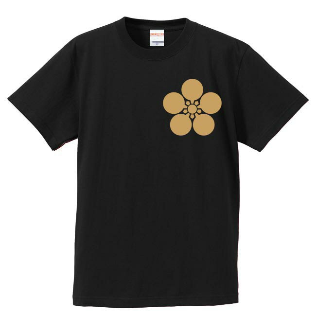 戦国武将tシャツ 前田利家 家紋Tシャツ 左胸プリント