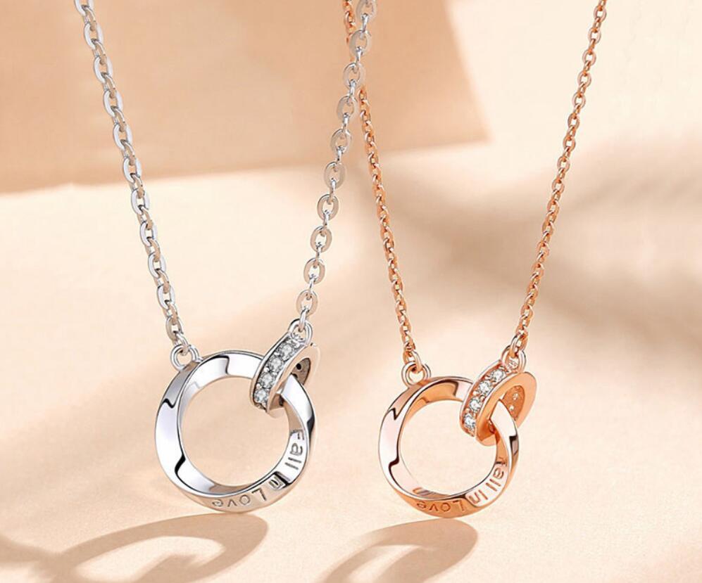 Rakuten - 【ペアネックレス】SV925永遠を象徴する メビウスデザイン ペアネックレス ローズゴールド＆ホワイトゴールド