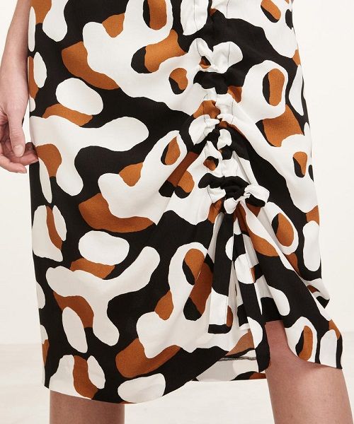 マリメッコ Marimekko/ Susannu スカート / ブラック×ブラウン×オフホワイト_2306ss#