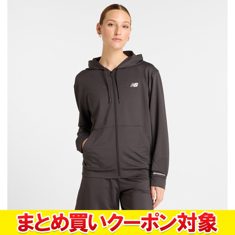 クリアランス 【返品不可】 ニューバランス ライトフレンチテリーフルジップジャケット AWJ51504-BLK レディース