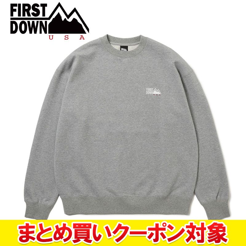 【お買い物マラソン限定店内ポイント最大20倍(2026/5/16 1:59迄)】【まとめ買いクーポン対象(組み合わせ自由)】 クリアランス 【返品不可】 FIRST DOWN USA LOGO CREW SWEAT F972041-03 メンズ レディース