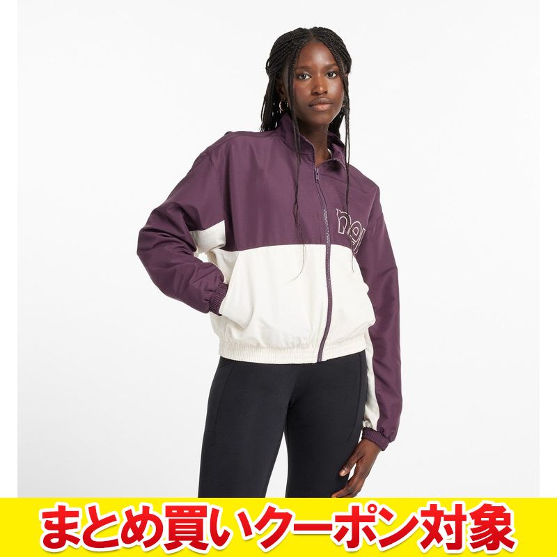 樂天商城 - 【まとめ買いクーポン対象(組み合わせ自由)】 クリアランス 【返品不可】 ニューバランス Seasonal ラインドウーブントリコットジャケット WJ43518-PLN レディース