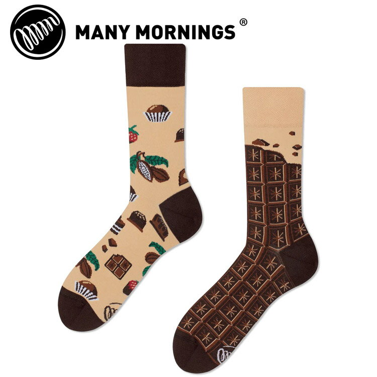 Rakuten - 【3日間限定店内ポイント最大20倍(4/18 00:00〜4/20 23:59迄)】メール便送料無料 メニーモーニングス MANY MORNINGS CHOCOLATE TIME ソックス 靴下 メンズ レディース ユニセックス