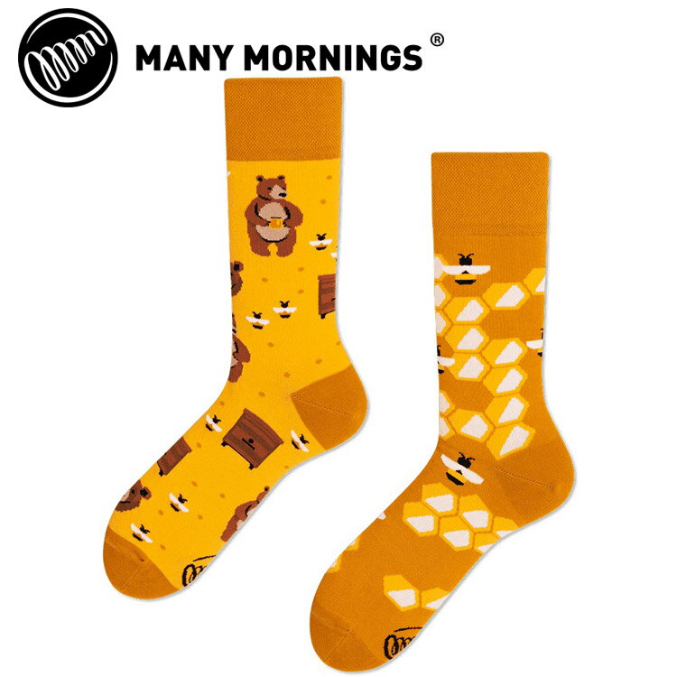 樂天商城 - メール便送料無料 メニーモーニングス MANY MORNINGS HONEY BEAR ソックス 靴下 メンズ レディース ユニセックス