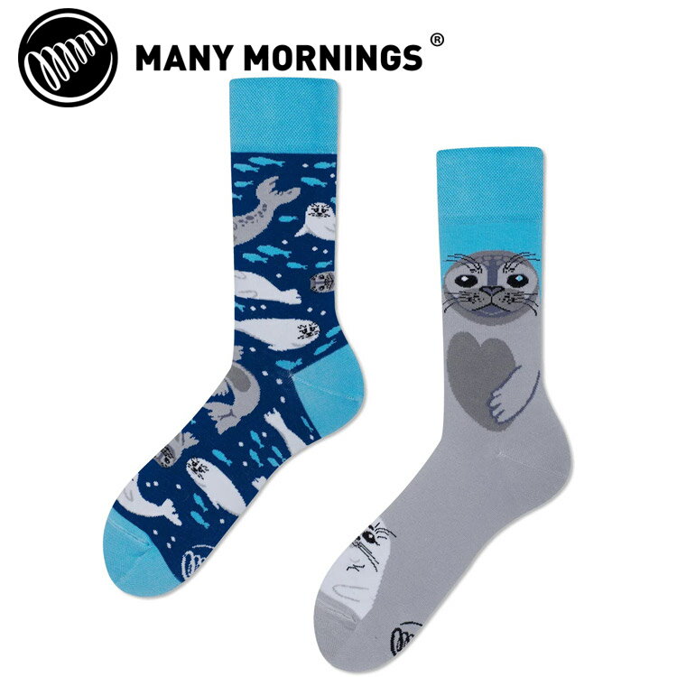 樂天商城 - メール便送料無料 メニーモーニングス MANY MORNINGS SAVE THE SEALS ソックス 靴下 メンズ レディース ユニセックス
