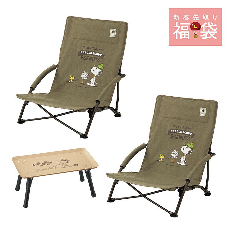 【お買い物マラソンラストスパート30時間限定店内最大ポイント20倍(7/26 01:59迄)】 【2023福袋】 ロゴス SNOOPYあぐらチェアテーブルセット 合計3点セットのサムネイル