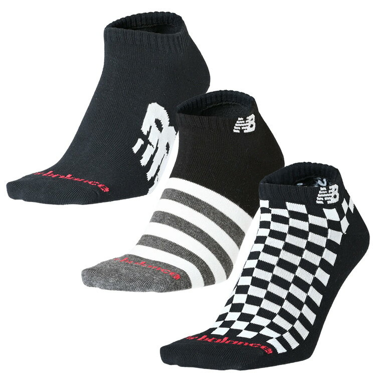 Short Socks - 【3日間限定店内ポイント最大20倍(5/18 00:00〜5/20 23:59迄)】お買い得スペシャルプライス メール便送料無料 ニューバランス ショートレングス3Pソックス LAS55636-AS8