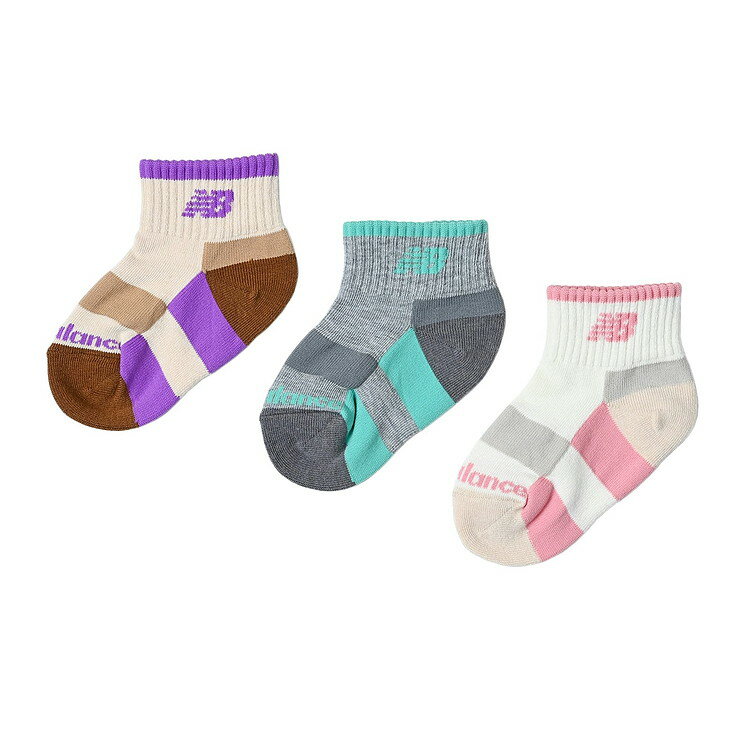 Rakuten - 【お買い物マラソン限定店内ポイント最大20倍(2026/4/14 20:00〜)】 お買い得スペシャルプライス メール便送料無料 ニューバランス ガールズ3Pソックス LAS55649-AS3 ジュニア