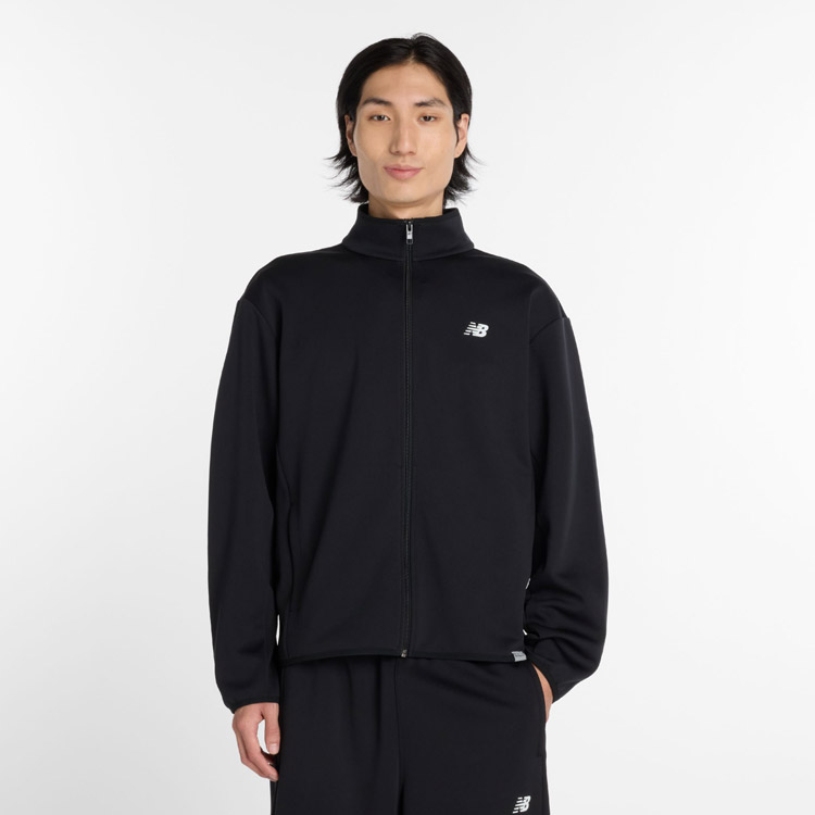 【スーパーセール限定店内最大20倍(6/11 1:59迄)】 お買い得スペシャルプライス ニューバランス ニットトラックジャケット MJ61H8OV-BK メンズ
