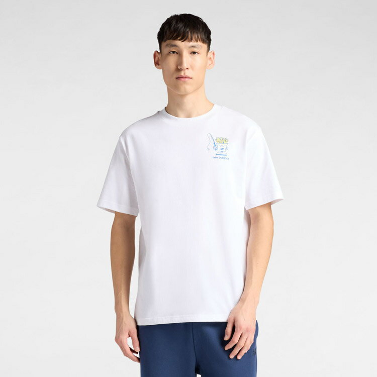 乐天商城 - 【スーパーセール限定店内最大20倍(6/11 1:59迄)】 お買い得スペシャルプライス メール便送料無料 ニューバランス フィッシュアンドチップスTシャツ MT61I5BM-WT メンズ