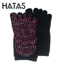 ハタ HATAS ヨガソックス(指先あり) 黒×ホットピンク M‐L YKS301M