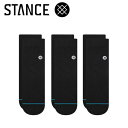 お買い得スペシャルプライス メール便送料無料 スタンス ICON QUARTER 3 PACK A356A21IQPBLK ソックス 靴下 メンズ 【返品不可】