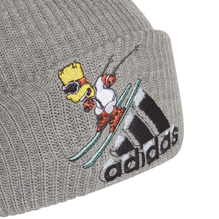 メール便送料無料 アディダス SIMPSONS BEANIE JMD05-H34817 メンズ 帽子 おしゃれ ビーニー グレー シンプソンズ コラボ