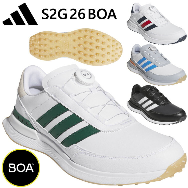 汎用性とパフォーマンスの高いS2Gシリーズがフルモデルチェンジ。様々なシーンやコーデで履きやすいよりバーサタイルなデザインで、ブランドのヘリテージシューズであるLA TRAINERからインスピレーションを受け、よりスニーカーライクなものにアップデート。ミッドソールには前作素材よりもさらに軽く柔らかくなったLIGHTSTRIKE 2.0をフルレングスで採用。26年モデルはBOA・レザー・テックスそれぞれでデザインと素材感を差別化し、よりスタイリッシュなものにアップデート。BOAモデルはよりゴルフシューズらしいバンプ（つま先)のデザインで、よりシンプルな合成皮革の質感となっている。25.5cm/重量：約355g、パフォーマンスワイドラスト(EEE相当)素材 アッパー：合成皮革、ミッドソール：EVA (LIGHTSTRIKE 2.0) 、アウトソール：ゴム底原産国 ベトナムメーカー希望小売価格はメーカーサイトに基づいて掲載しています
