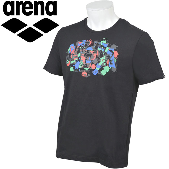 お買い得スペシャルプライス 【2点までメール便送料無料】アリーナ Tシャツ メンズ AMUNJA62-BLK