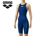 お買い得スペシャルプライス メール便送料無料 アリーナ arena 水泳 スイム スイミング 水着 ジュニアハーフスパッツ(クロスバック) ジュニア ARN-1020WJ-NVBU