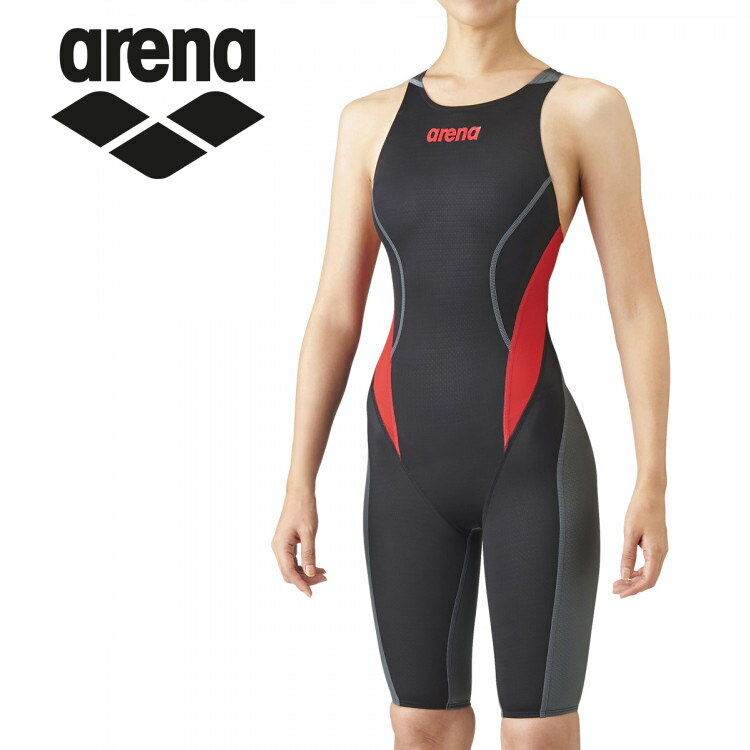 乐天商城 - メール便送料無料 アリーナ arena 水泳 水着 ジュニアハーフスパッツ(クロスバック) ジュニア ARN-1024WJ-BKRD