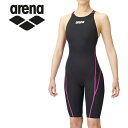 お買い得スペシャルプライス メール便送料無料 アリーナ arena 水泳 スイム スイミング 水着 ジュニアハーフスパッツ(クロスバック) ジュニア ARN-1020WJ-BKPK(4)