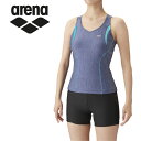 【お買い物マラソン限定店内ポイント最大20倍(5/23 20:00〜)】 メール便送料無料 アリーナ arena 水泳 水着 大きめカラースナップ付きセパレーツ(差し込みフィットパッド) レディース LAR-3240W-MNBU(4)