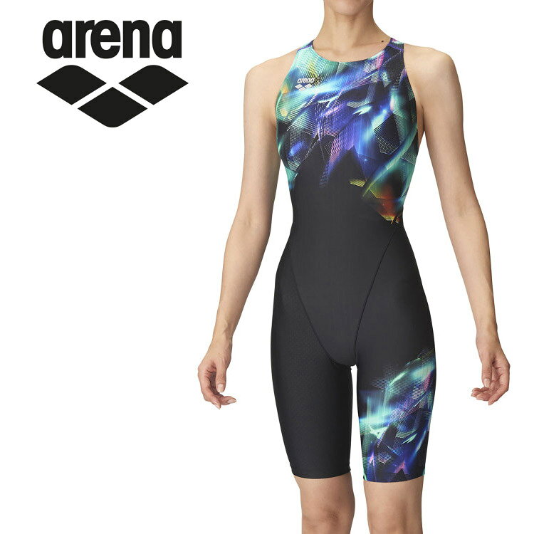 お買い得スペシャルプライス メール便送料無料 アリーナ arena 水泳(競泳) レーシングワンピーススパッツ(オープンバック・ハーフレッグ) AS4FRC62W-BKEM