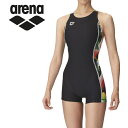 お買い得スペシャルプライス メール便送料無料 アリーナ arena 水泳(競泳) トレーニングワンピーススパッツ(オープンバック・ミドルレッグ) AS4FWM16W-BKRD(4)
