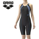 お買い得スペシャルプライス メール便送料無料 アリーナ arena 水泳(競泳) フィットネスワンピーススパッツ(オープンバック・ハーフレッグ・ひっかけパッド) AS4FWF08W-BKBL