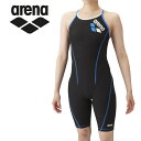 お買い得スペシャルプライス メール便送料無料 アリーナ 水泳 トレーニングワンピーススパッツ(オープンバック・ハーフレッグ) レディース SAR-4103W-BKBU