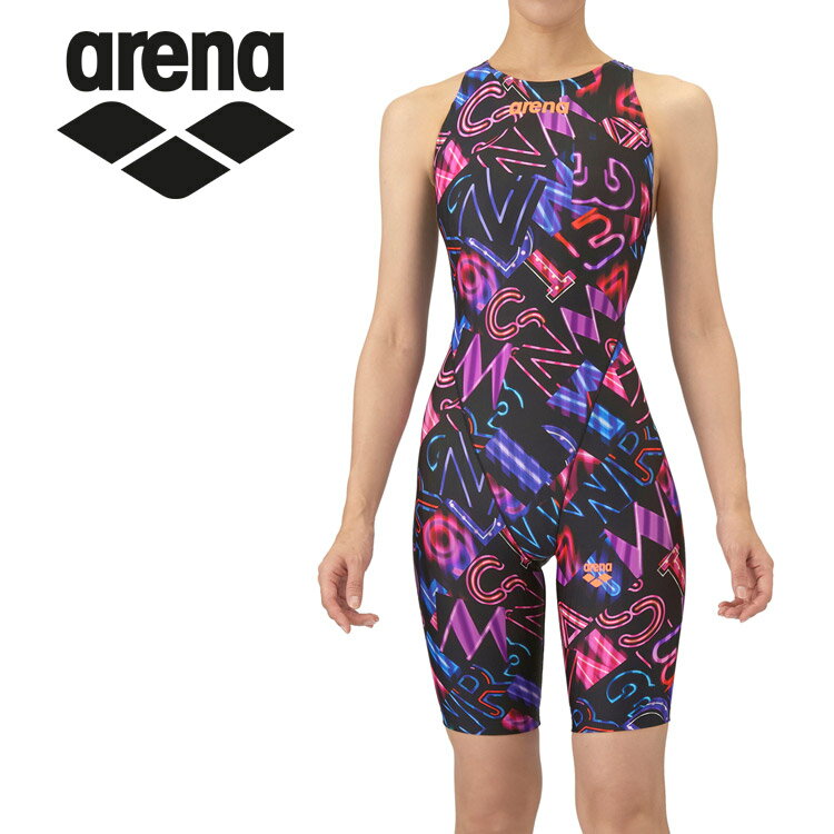 乐天商城 - お買い得スペシャルプライス メール便送料無料 アリーナ arena レーシングワンピーススパッツ オープンバック ハーフレッグ AS5FRC61G-BKPP ガールズ