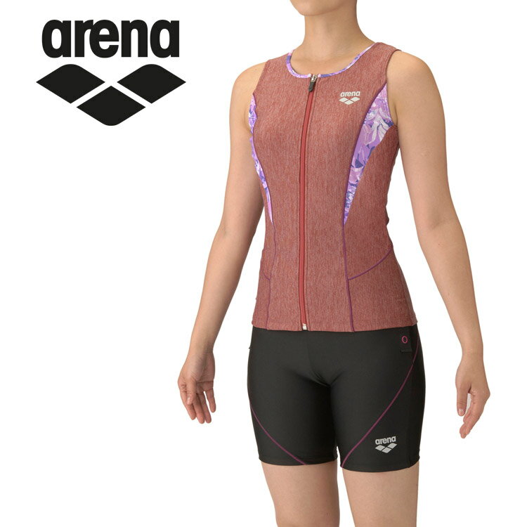 【0のつく日＆マラソン限定店内ポイント最大20倍(3/26 1:59迄)】 お買い得スペシャルプライス メール便送料無料 アリーナ arena フィットネスセパレーツ カバーバック ミドルレッグ 差し込みパッド AS5FWF46L-ORBK レディース