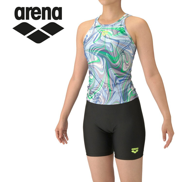 【0のつく日＆マラソン限定店内ポイント最大20倍(3/26 1:59迄)】 お買い得スペシャルプライス メール便送料無料 アリーナ arena フィットネスセパレーツ ミドルレッグ 差し込みパッド AS5FWF50L-BLBK レディース