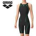 お買い得スペシャルプライス メール便送料無料 アリーナ 水泳 レーシングワンピーススパッツ(オープンバック・ハーフレッグ) ウィメンズ AS4FRC50L-BK...