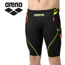 お買い得スペシャルプライス メール便送料無料 アリーナ 水泳 レーシングスパッツ(ハーフレッグ) メンズ AS5SRC24M-BKYL