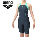 お買い得スペシャルプライス メール便送料無料 アリーナ 水泳 フィットネスワンピーススパッツ(オープンバック・ハーフレッグ・ひっかけパッド) ウィメンズ AS5...