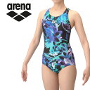 お買い得スペシャルプライス メール便送料無料 アリーナ 水泳 フィットネスワンピース(オープンバック・ぴったりパッド) ウィメンズ AS5SWF06L-BKBL