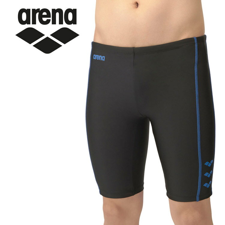 Rakuten - 【3日間限定店内ポイント最大20倍(4/18 00:00〜4/20 23:59迄)】お買い得スペシャルプライス メール便送料無料 アリーナ 水泳 フィットネススパッツ(ハーフレッグ) メンズ AS5SWF65M-BKBL