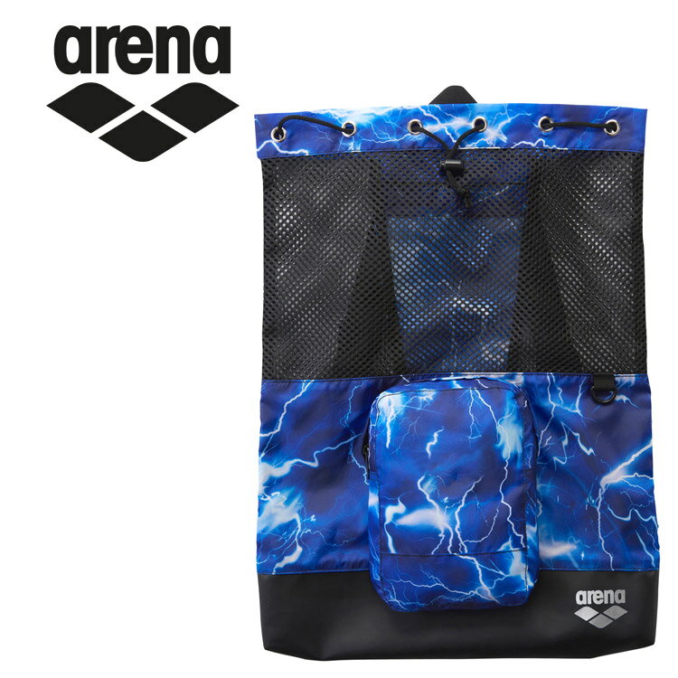 【0のつく日＆マラソン限定店内ポイント最大20倍(3/26 1:59迄)】 お買い得スペシャルプライス メール便送料無料 アリーナ arena メッシュバックパック 総柄 AS6SBP16U-BLSL メンズ レディース